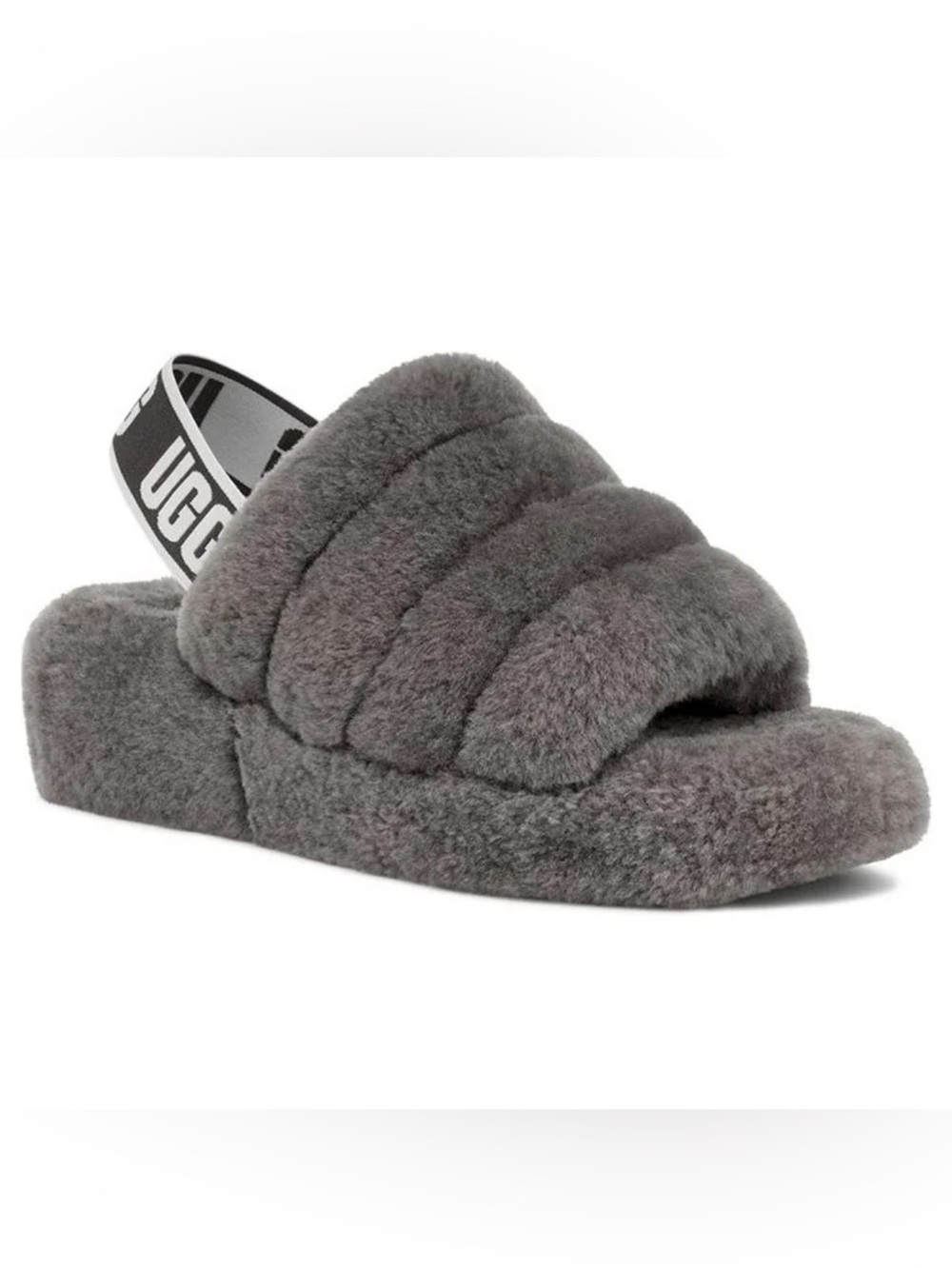 UGG Women's Fluff Yeah Slide Slipper Charcoal